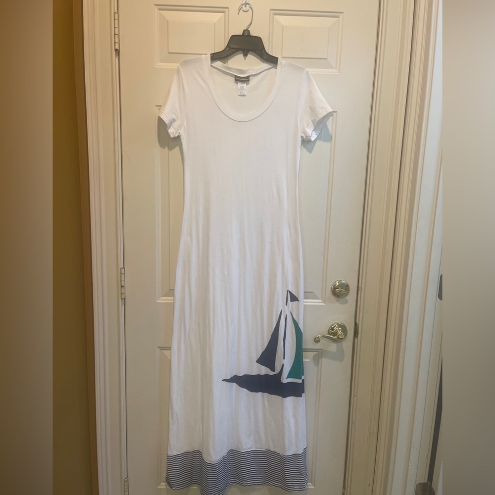 Tommy Bahama Short Sleeve Cotton Maxi Summer Dress Women Sz Small Petite - Picture 2 of 4